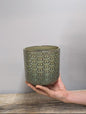 Portavaso in Ceramica con Motivo a Ventagli 12 cm