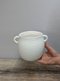 Portavaso in Ceramica con Manici e Motivo a Intreccio 9 cm