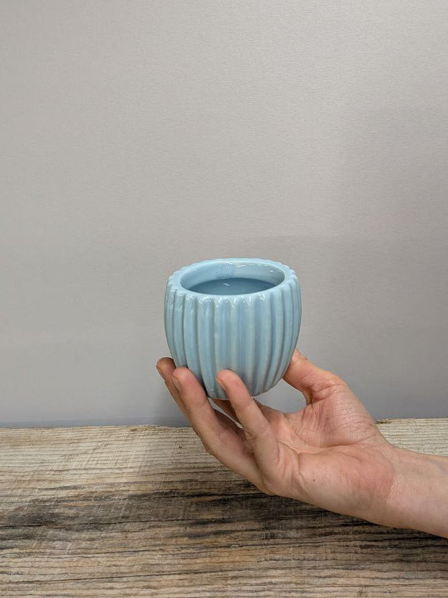 Portavaso in Ceramica a Calice Costolato 6 cm