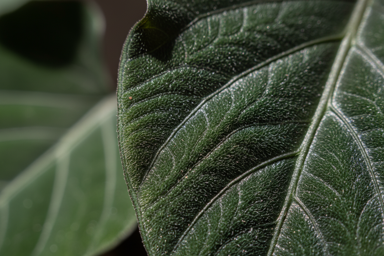 Prendi la foto del mio sito dell'Alocasia Antoro Velvet e crea una Macro