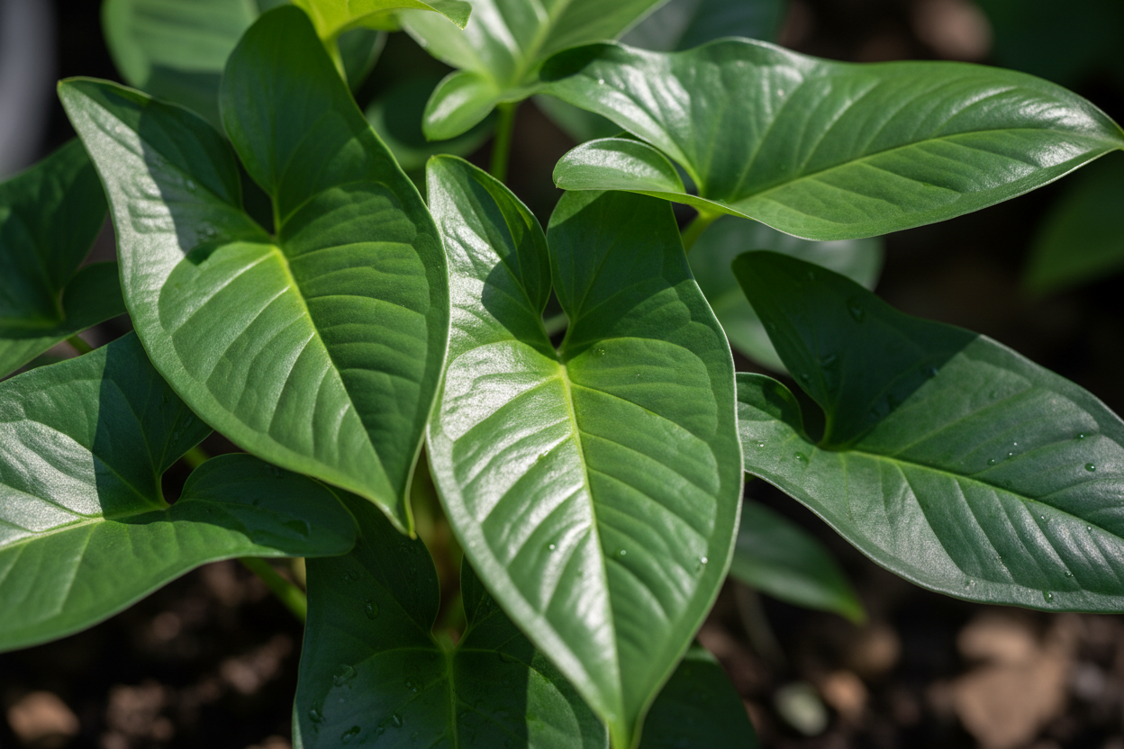Syngonium Emerlad Green (verde unito, saturo e senza variegature= macro